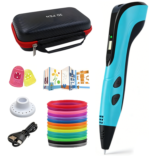 3D Printing Pen Set 60m 12 Color Refill Filaments Case for Children Drawing