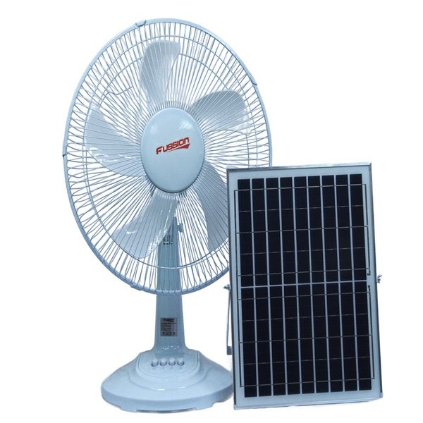 Fussion= Ft62 16"solar Rechargeable Table Fan