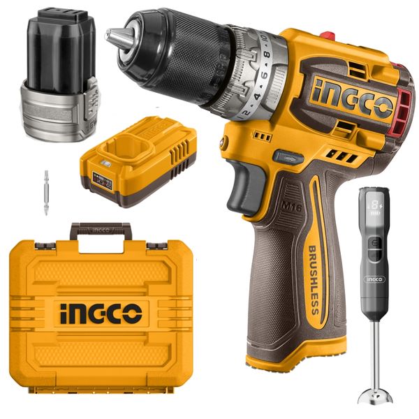 Ingco - Cordless Drill &amp; Hand Blender Combo Kit -16V