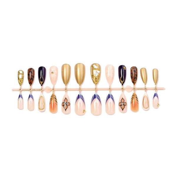 INS High-Quality Fake Nails European and American Style Leopard Print 3D