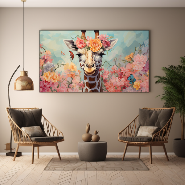 Canvas Wall Art - Girafe Garden Gala - BK0084
