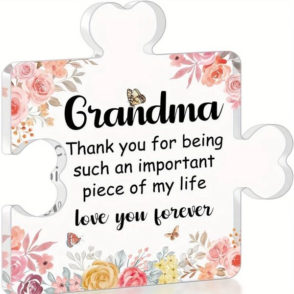 Granma Gift Acrylic Puzzle Plaque for Mothers Day, Christmas, Birthday