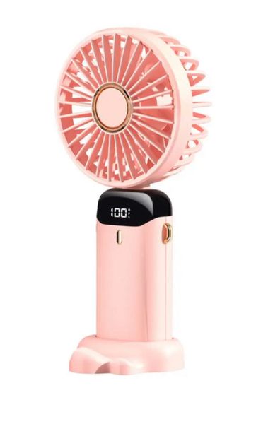 1800mAh Portable Handheld Mini Fan with Dual Purpose Stand - White