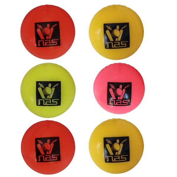 NAS Wind Ball Cricket Ball for Indoor &amp; Outdoor Practice - 6-Pack