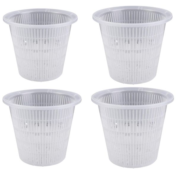 Garden Clear Plastic Transparent Orchid Planting Containers Set Of 4 -14cm