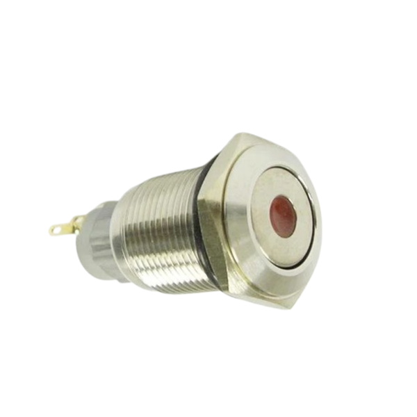 AVP16F-L3SDR12 16mm Latching Anti-Vandal Switch Red LED 2A 36VDC IP67