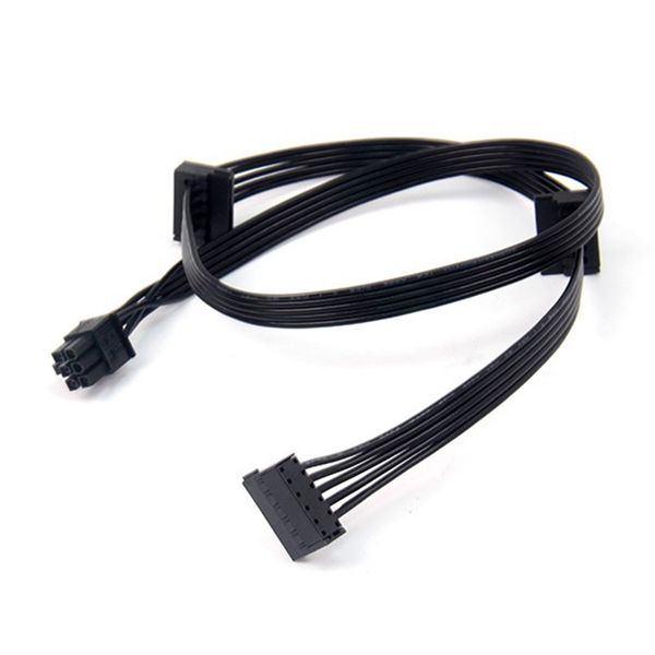 1Pcs Gpu Pci Express 6Pin Male 1 To 3 Sata Ssd Power Supply Cable