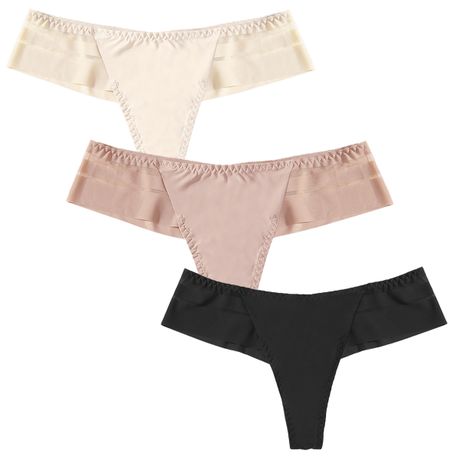 Underwear plus Size 3x Ladies Comfort Thong Ice Silk Seamless Low Waist T  Pants Sexy Panties Women's Thongs