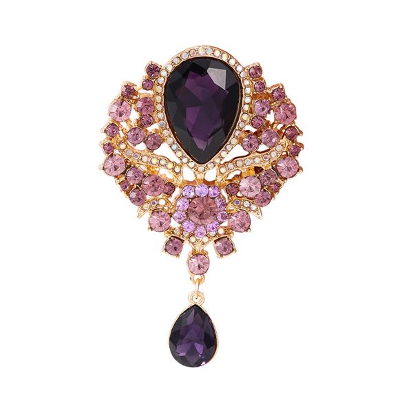 Fashion Crystal Pendant Brooch