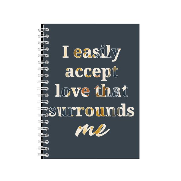 Accept A5 Notebook Spiral Lined Motivational Saying Graphic Notepad Gift248
