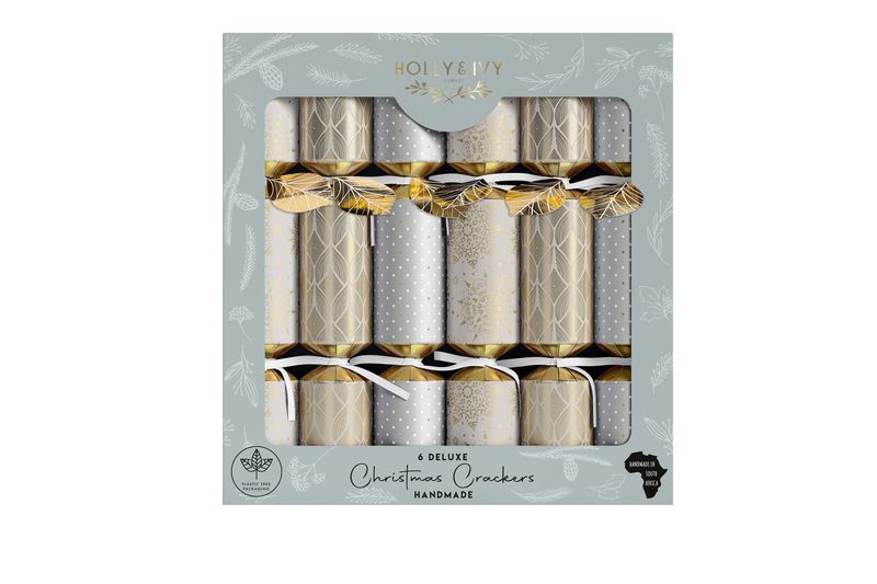 Deluxe - Metallics Mixed Pattern Christmas Crackers