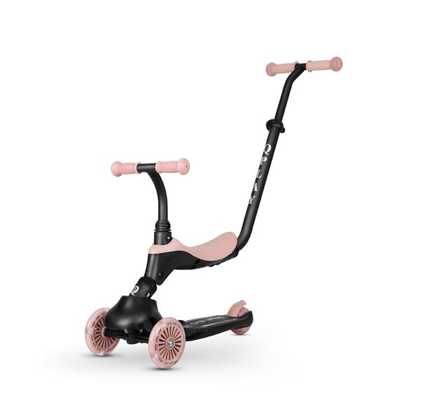 QPlay Sema Evo 5-in-1 Scooter with 2-in-1 LED Flashing Light - Pink: