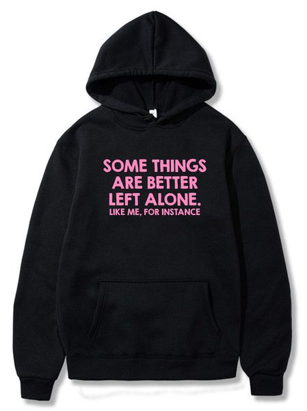 Biker - Gamer -Some Things Are Better Left Alone Black Hoodie Orange Print