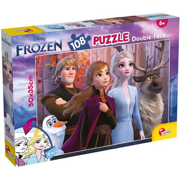 Lisciani 108 Piece Double Face Puzzle - Disney Frozen Colouring Fun!
