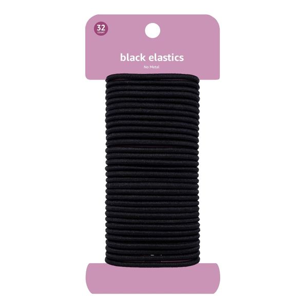 QYNIAL Pony Tail Hair Ties - 4 MM Elastics for All Types, 32 Count