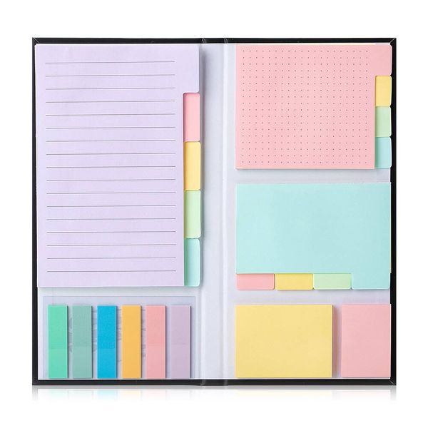 Pastel Sticky Notes Set, 410 Pack, with Tabs, for School/Office