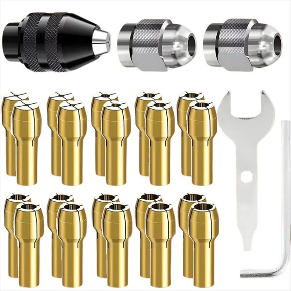 Collet Set Keyless Chuck for Drill 1/32-1/8 Inch Keyless Shank Replacement