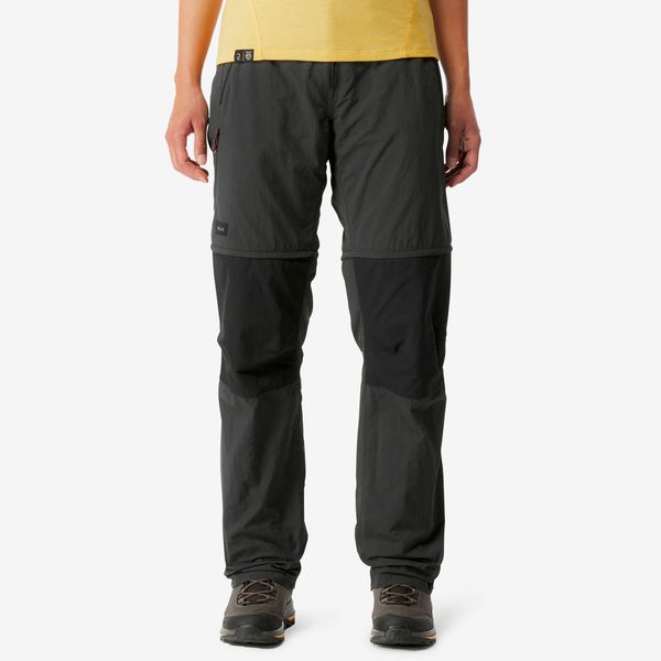 Forclaz Women's Mountain Trekking 2-In-1 Zip-Off Trousers MT100 - Grey