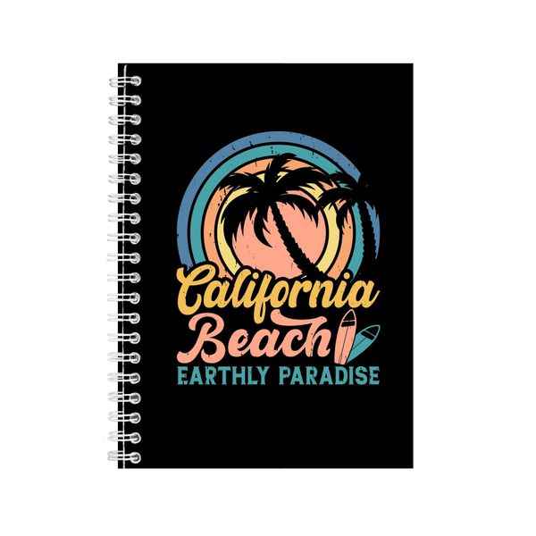 Eartly Paradise A5 Notebook Spiral Lined Surfing Graphic Notepad Present097