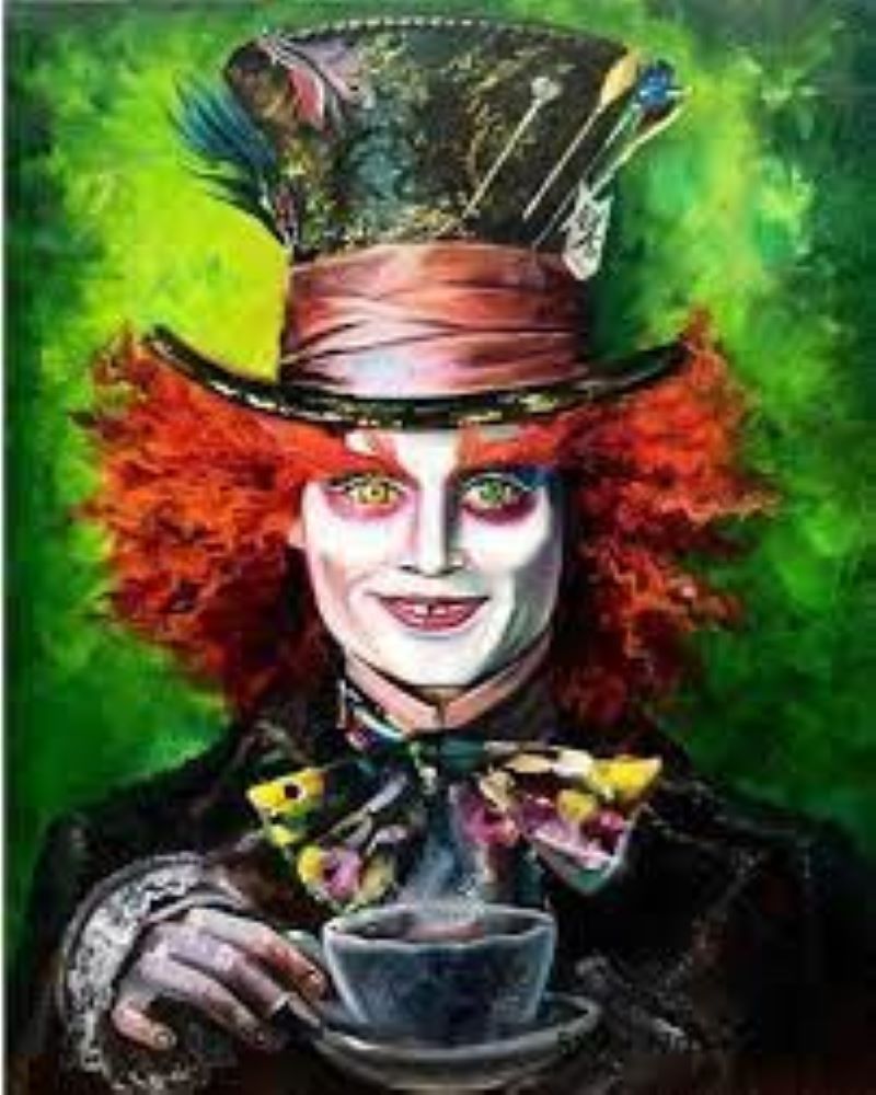 Paint by Numbers DIY Kit_ 40cm x 50cm Mad Hatter Illustration MP195