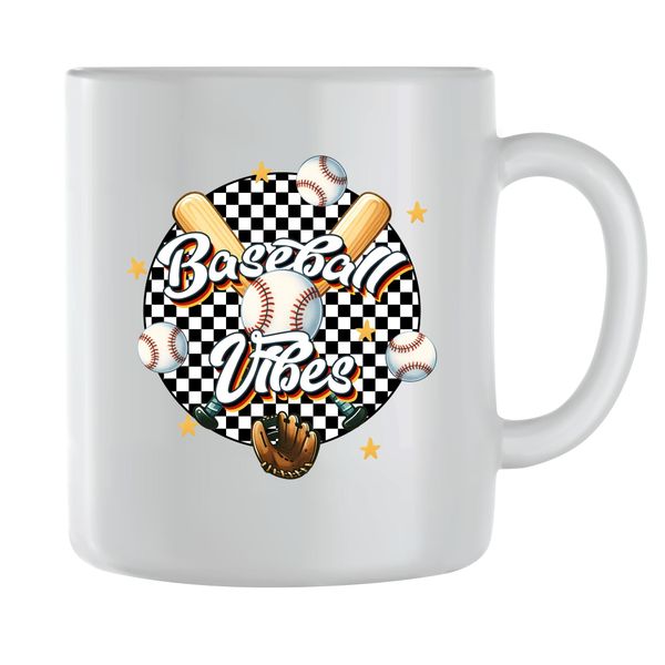Vibes Coffee Mugs for Men Women with Baseball Graphic Softball Cup Gift 235