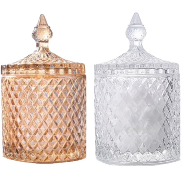 Home Decor Glass Sweet Containers Set Of 2