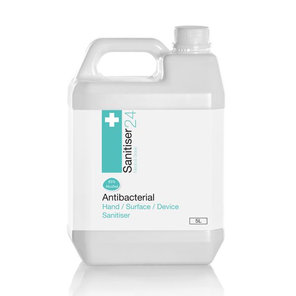 Sanitiser24 Hand Sanitiser - 1 X 5L - JC - 85% (Isopropyl Alcohol)