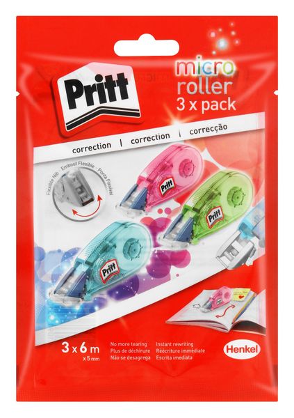 Pritt Correction Micro Roller 6m - 3 Pack - Correction Tape