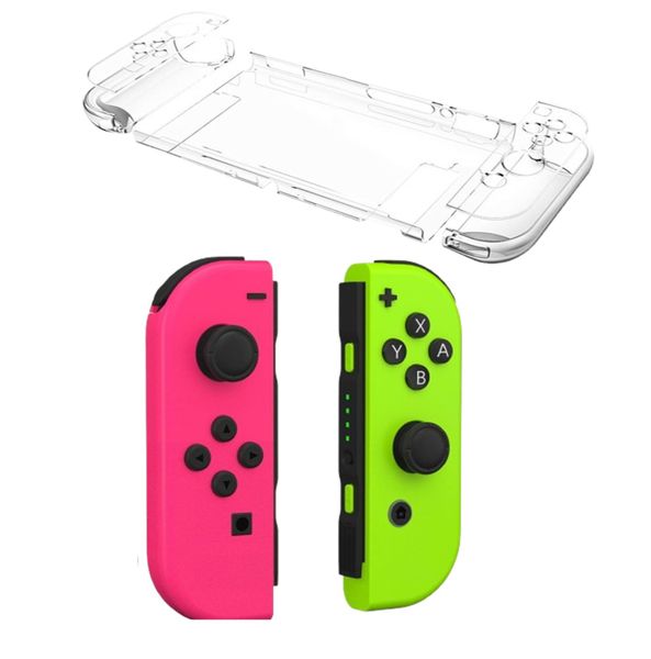 Wireless Gamepad &amp; Clear Case Compatible with Nintendo Switch - Green Red
