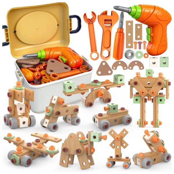 Stem Construction Toy with Tools - Educational Learning Toys - 158 Piece