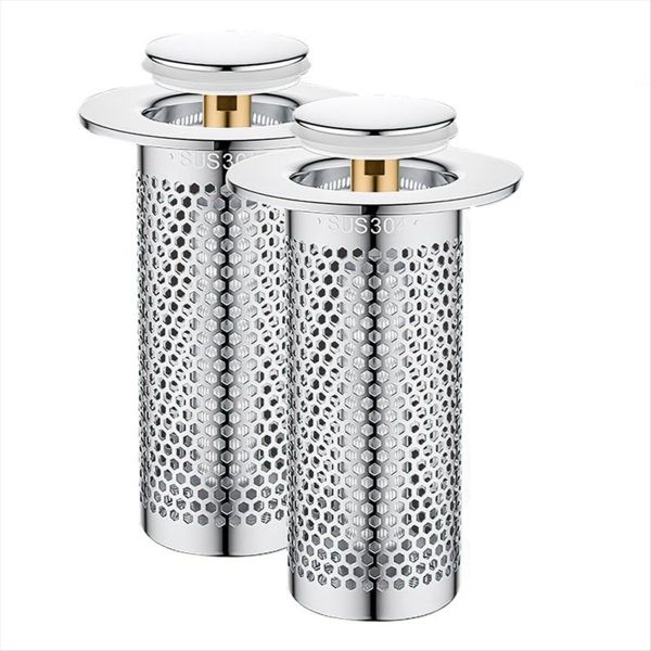 2 Pcs Stainless Steel Floor Drain Filter Bathtub Sink Compatible with None
