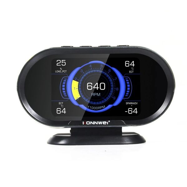 KW206 Auto Onboard Computer Gauge and OBII Engine Scanner-Black