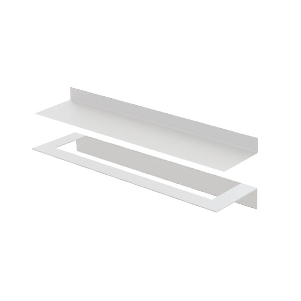 White Bathroom Accessory Combination Set - Towel Rail + Shelf