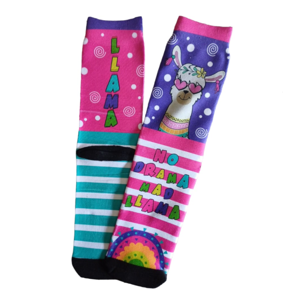 Funky Gift Printed Socks - No Drama Mad Llama