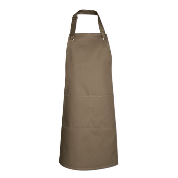 Apron with Adjustable Neck and Double Pocket - Poly Cotton Twil