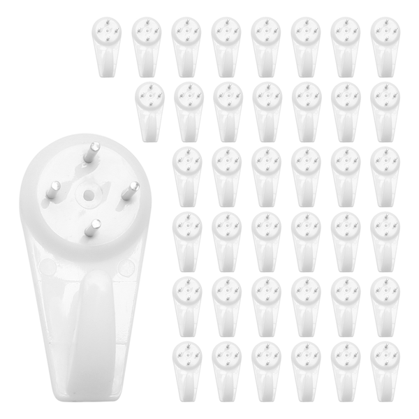 Stucco/Concrete Wall Hooks, No Damage Hook Hanging Kit, Set of 40