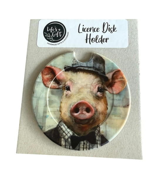 Licence Disk Holder - Straight Forward Business Pig