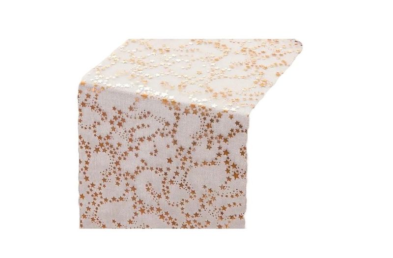 Christmas Golden Star Table Runner - Home Decor