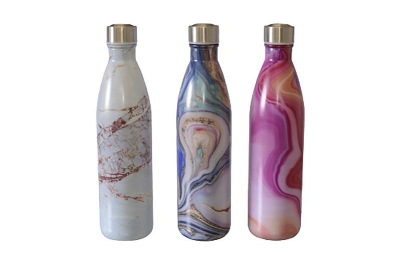 Modern Glass Flask Water Bottle 3 Pack