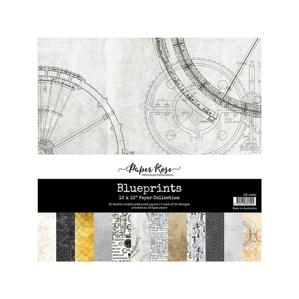 Paper Rose Blueprints 12x12 Paper Collection