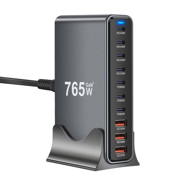 10 in 1 &amp; 765W USB C Charger Block MultiPort USB Charging Station