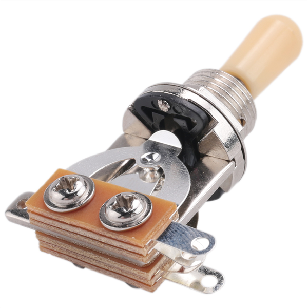 3 Way Short Straight Guitar Pickup Switch Silver &amp; beige(Pack Of 2)