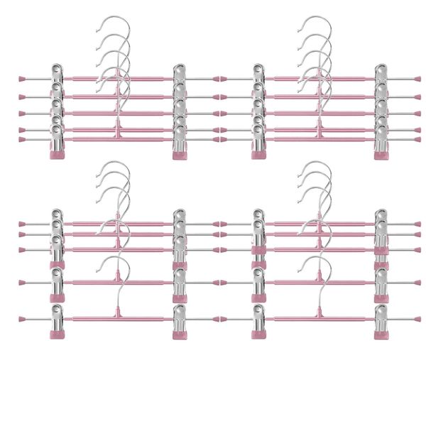 20 pack Pants Hangers with Clips Adjustable Skirt Trousers Hanger