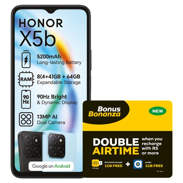 HONOR X5b 64GB LTE Dual Sim - Blue + MTN SIM KIT &amp; LTE Device Promotion