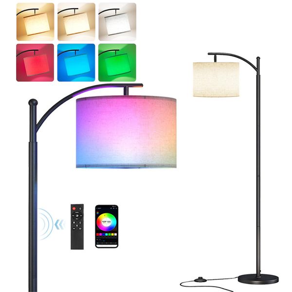 Floor Lamp for Living Room with Smart RGB Color Changing Bulbs Dimmable
