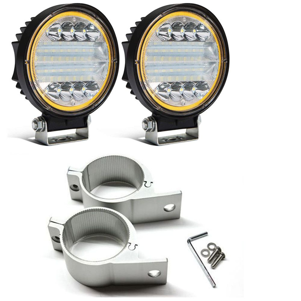 4x4 Spotlight 4.5" 72W + Off Road Spot Light + Bull Bar Bracket Set