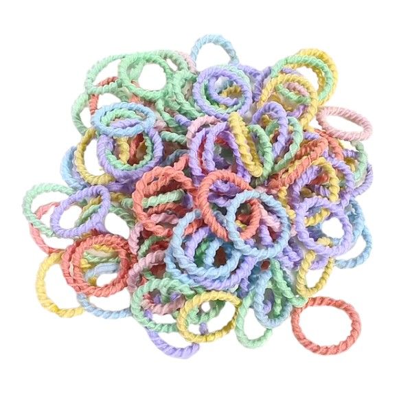 300-Piece Mini Elastic Hair Ties for Kids - Multicolor