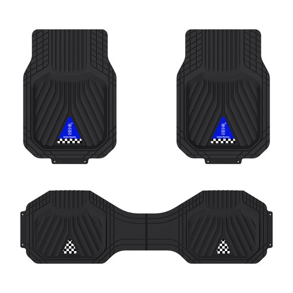 imix home-Universal 3-Piece PVC Car Floor Mats , Full Set (Front + Rear)