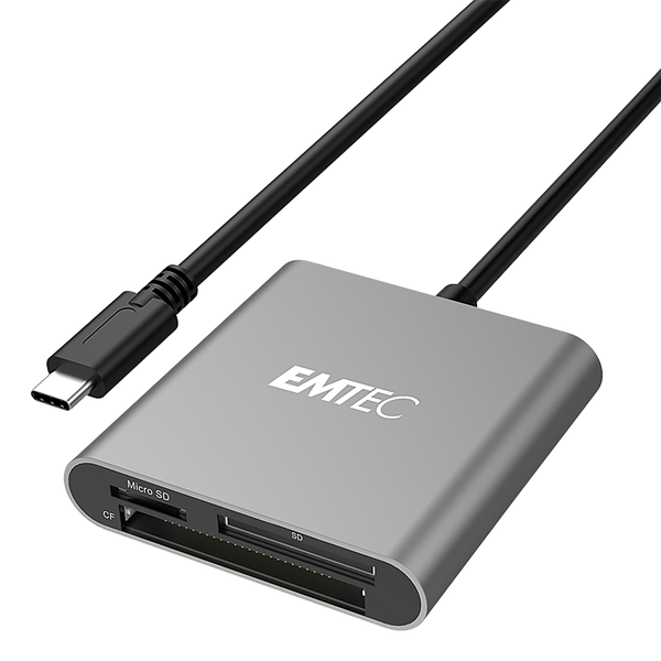 EMTEC Card Reader for SD or MicroSD cards as well as CF Cards | T610C
