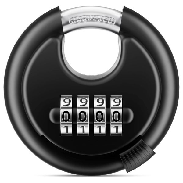 Heavy Duty 4 Digit Combination Disc Padlock Shackle Combo Lock